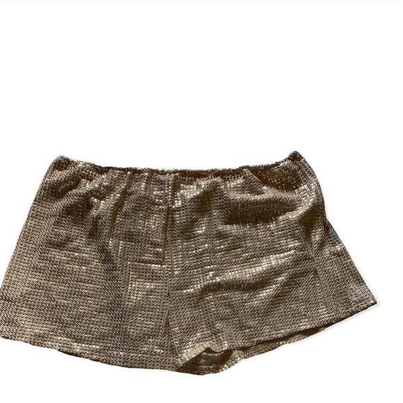 Oh Polly Embellished Sequin Beach Shorts in Gold size 4 - Picture 5 of 7